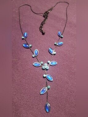 Elegant Blue Marquise & Crystal Drop Necklace - Women Jewelry
